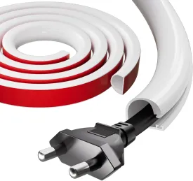 118" Silicone Cord Hider for Wall Mount TV,Self-Adhesive Cable Hider for 1 Cord(1/4" Diameter),Cable Management Under Desk,Cord Organizer,Cable Raceway Home & Office Trim,Cord Concealer Channel,White