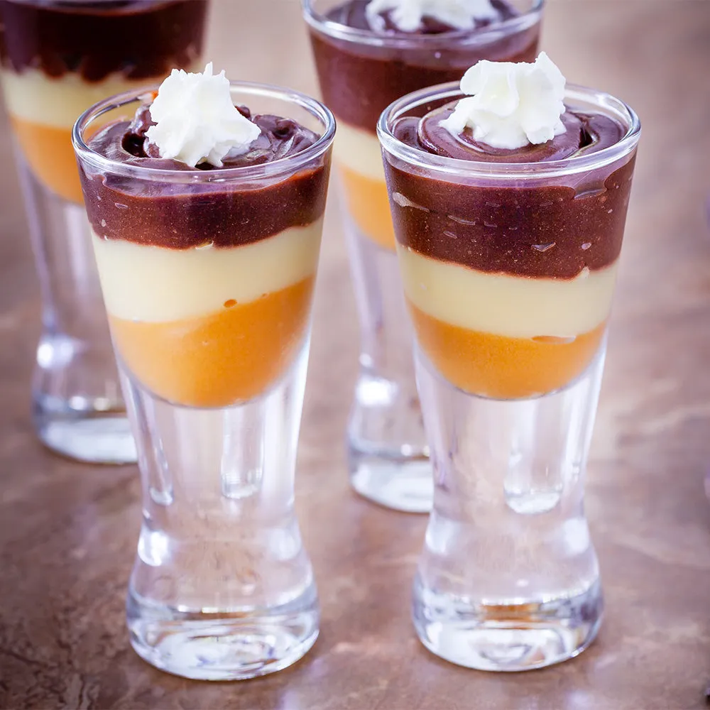 2 oz Concave Dessert Shot Glass - 1 3/4" x 1 3/4" x 4 1/4" - 6 count box