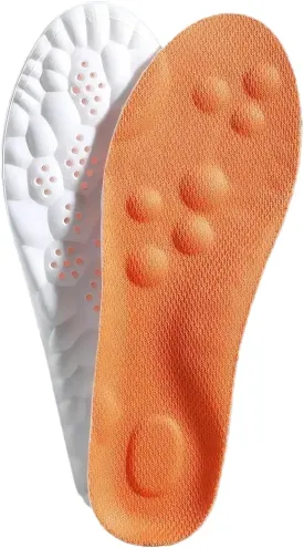 4D Cloud Soles Memory Foam Insoles for Men/Women - Arch Support Shoe Inserts with Acupressure Massage Foot Pain Relief & Fatigue Reduction for Sports/Running(US-Men-6.5-11)