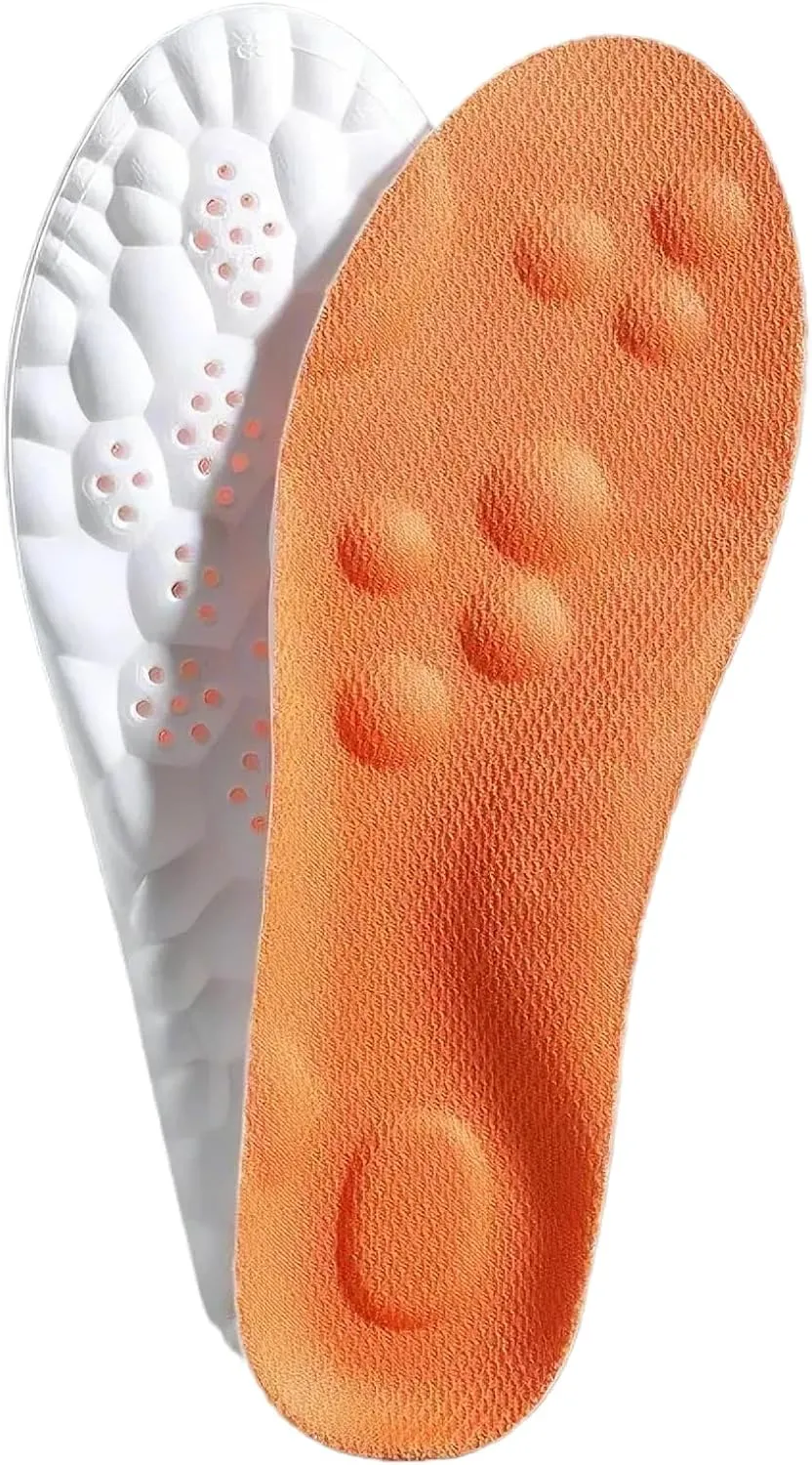 4D Cloud Soles Memory Foam Insoles for Men/Women - Arch Support Shoe Inserts with Acupressure Massage Foot Pain Relief & Fatigue Reduction for Sports/Running(US-Men-6.5-11)