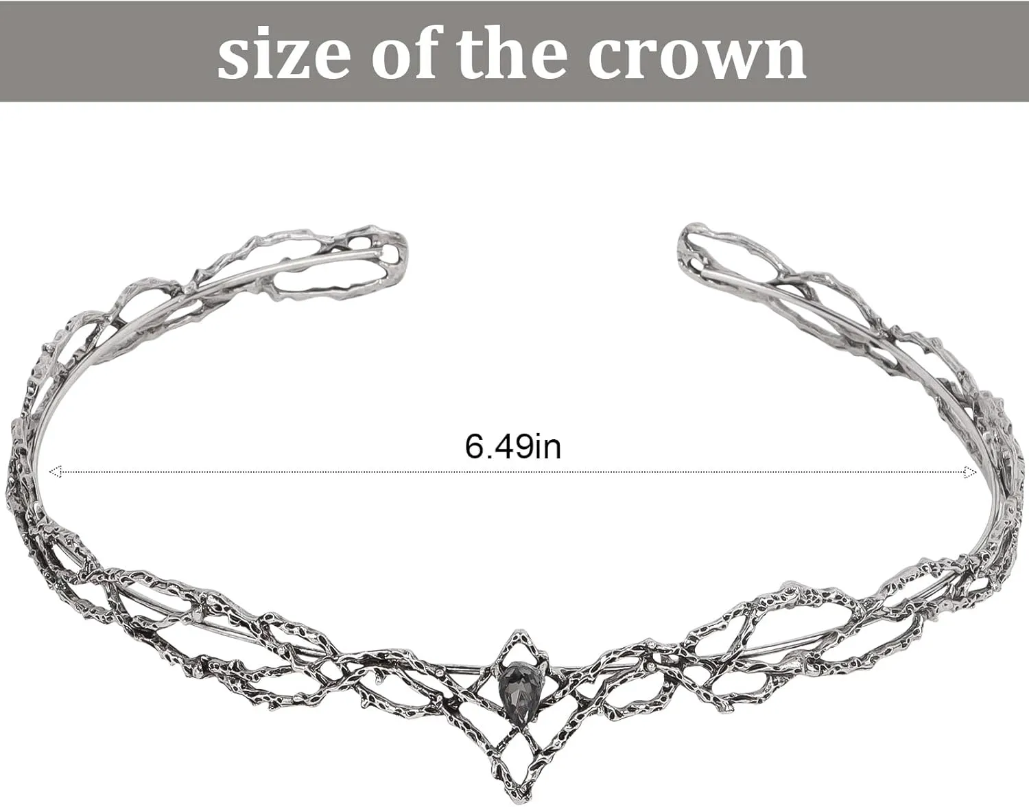 ANBALA Rhinestone Fairy Crown for Women Crystal Elf Crown Silver/Gold Circlet Costume Headwear for Men Renaissance Headpiece for Birthday Party Cosplay Halloween