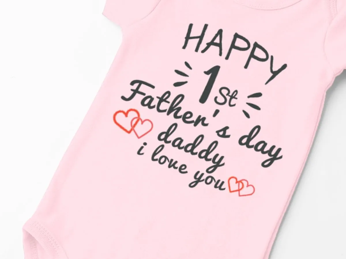 BesserBay Baby Happy 1st Father's Day Bodysuit Infant Fathers Day Onesie 0-12 Moths
