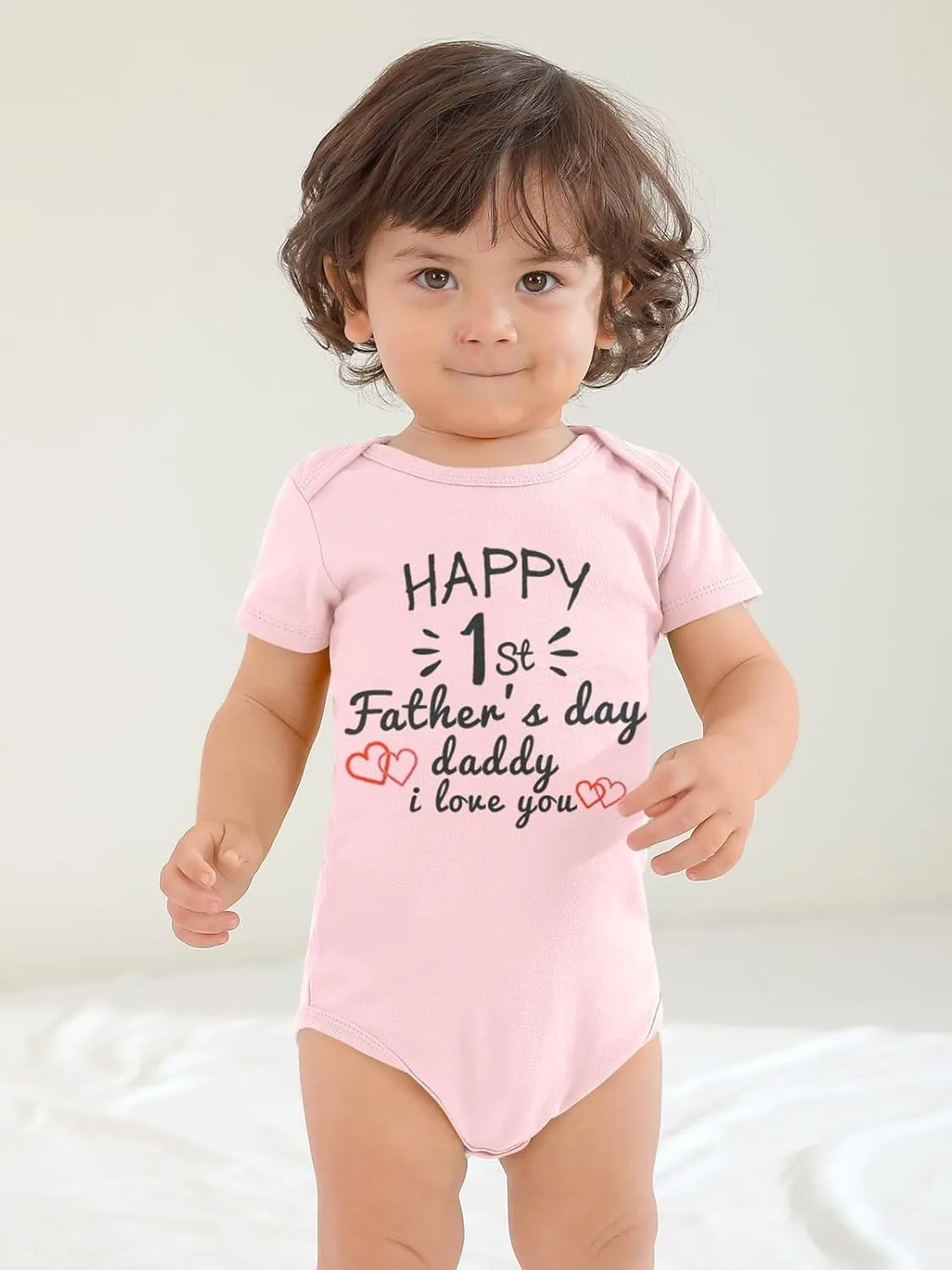 BesserBay Baby Happy 1st Father's Day Bodysuit Infant Fathers Day Onesie 0-12 Moths