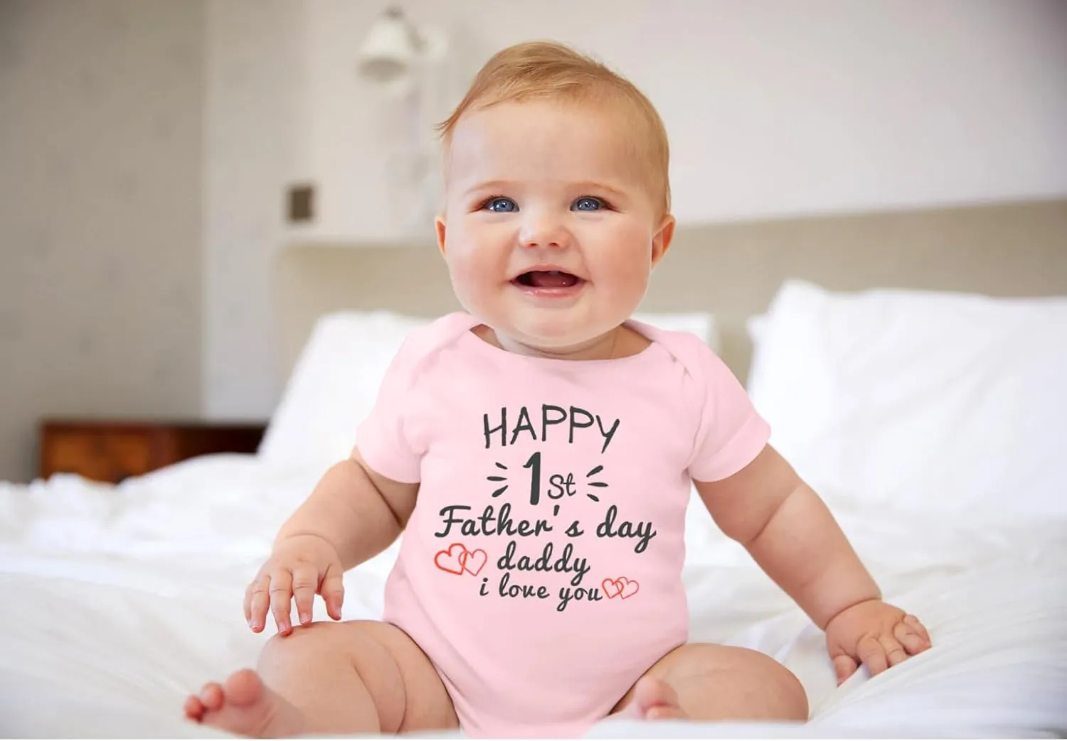 BesserBay Baby Happy 1st Father's Day Bodysuit Infant Fathers Day Onesie 0-12 Moths
