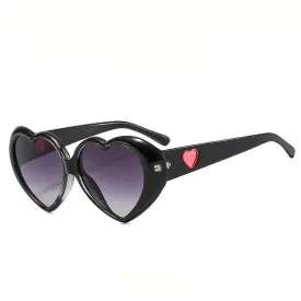 Black Heart Shaped Sunglasses for Adults