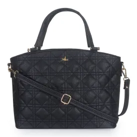 Black Spacious Quilted Hand Bag