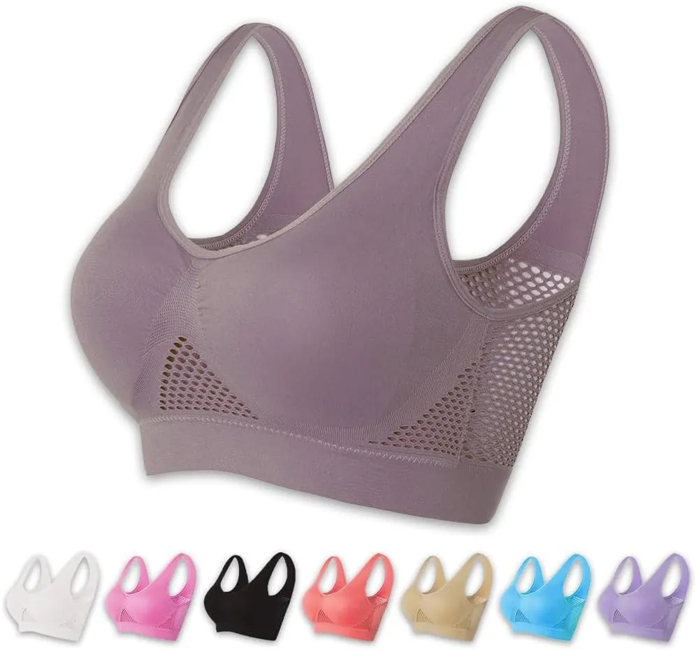 Breathable Cool Liftup Air Bra, 2024 New Sports Bra Large Size Air Bra, Comfortable Mesh Sports Bra for Women