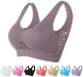 Breathable Cool Liftup Air Bra, 2024 New Sports Bra Large Size Air Bra, Comfortable Mesh Sports Bra for Women