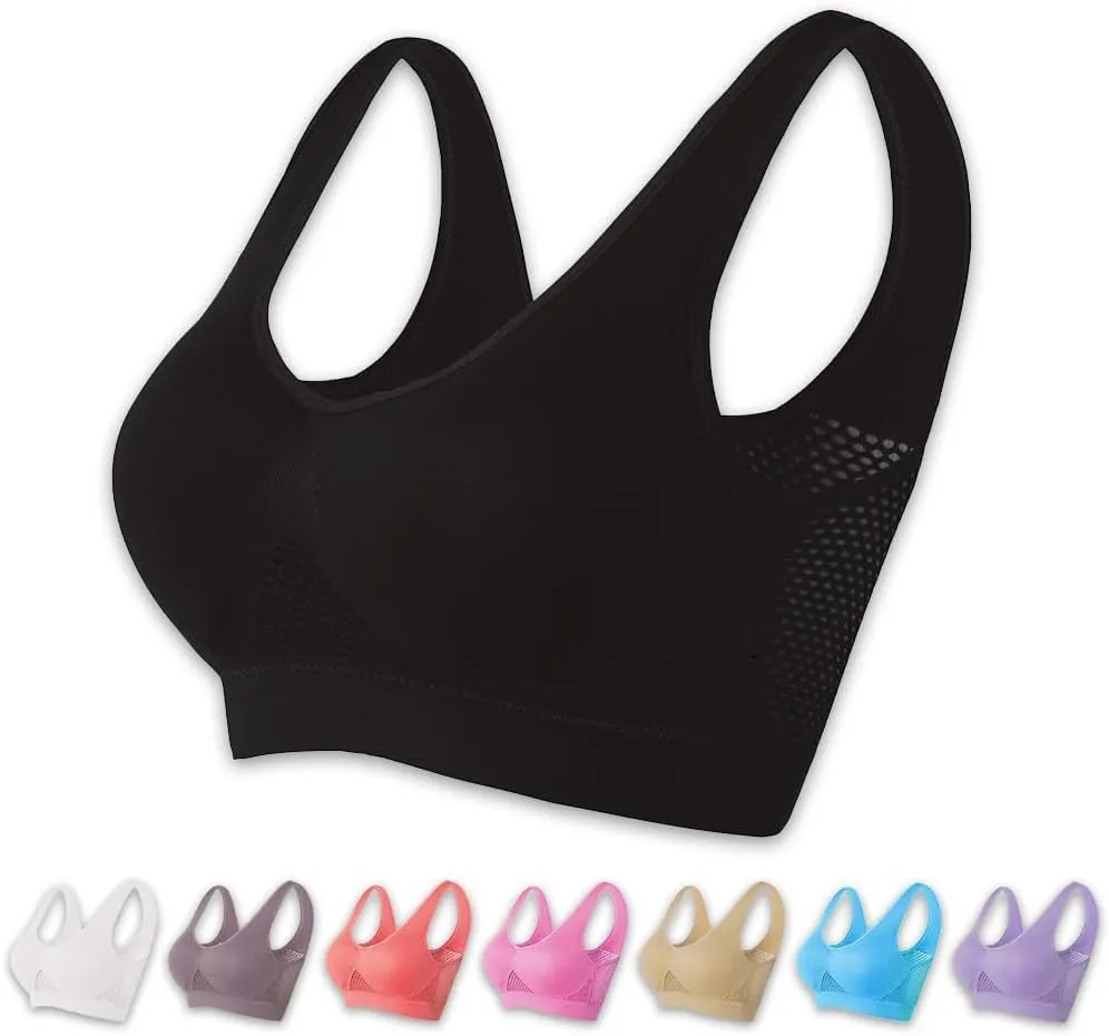 Breathable Cool Liftup Air Bra, 2024 New Sports Bra Large Size Air Bra, Comfortable Mesh Sports Bra for Women