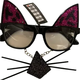 Cat sequin glasses with nose