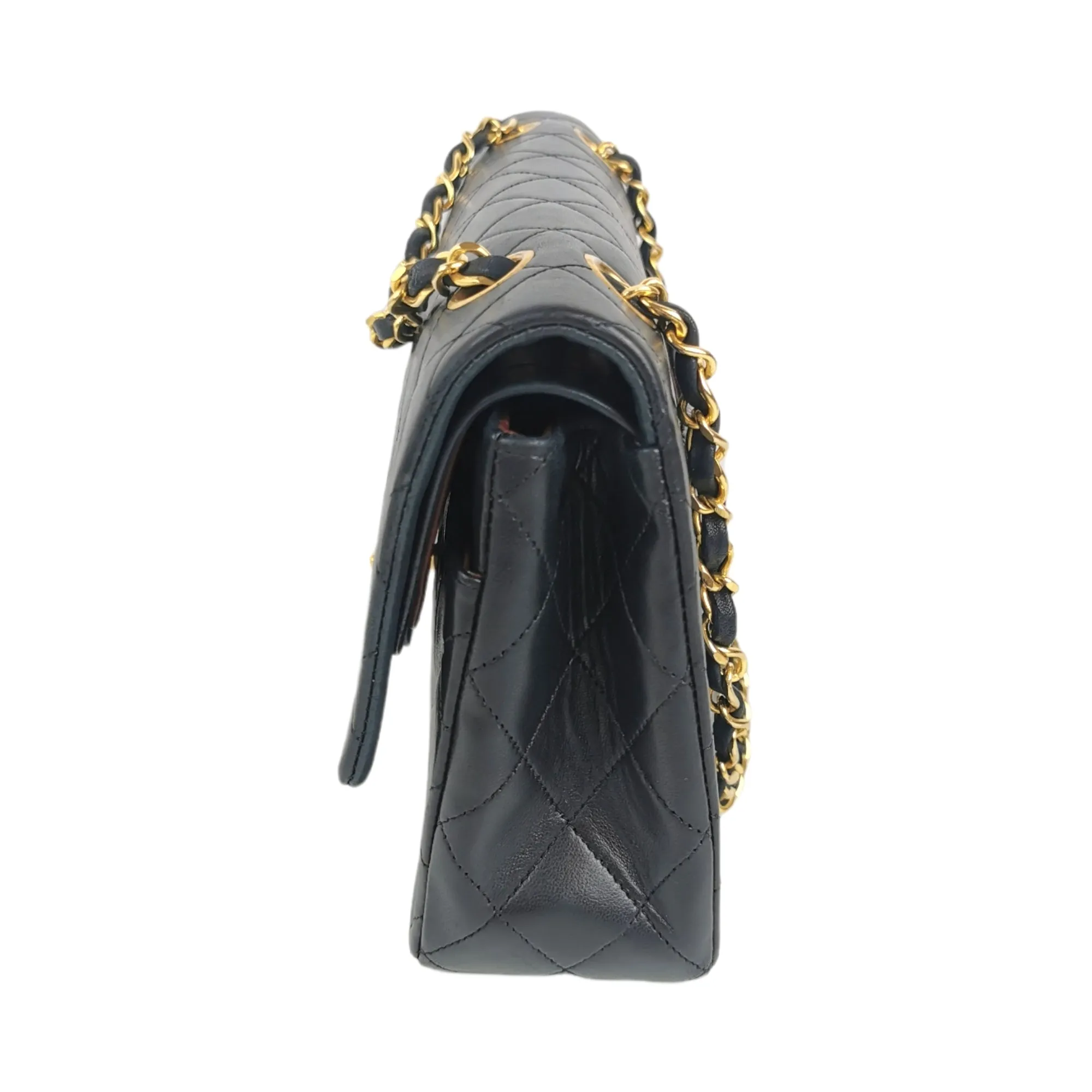 Chanel Classic Double Flap Medium Black Lambskin Gold