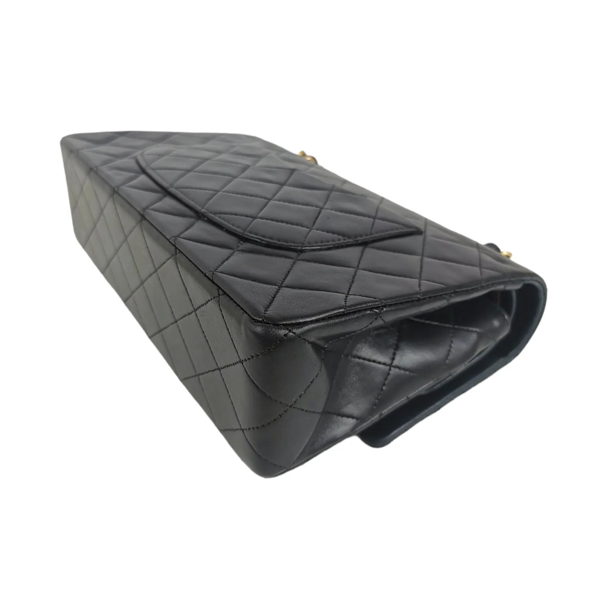 Chanel Classic Double Flap Medium Black Lambskin Gold