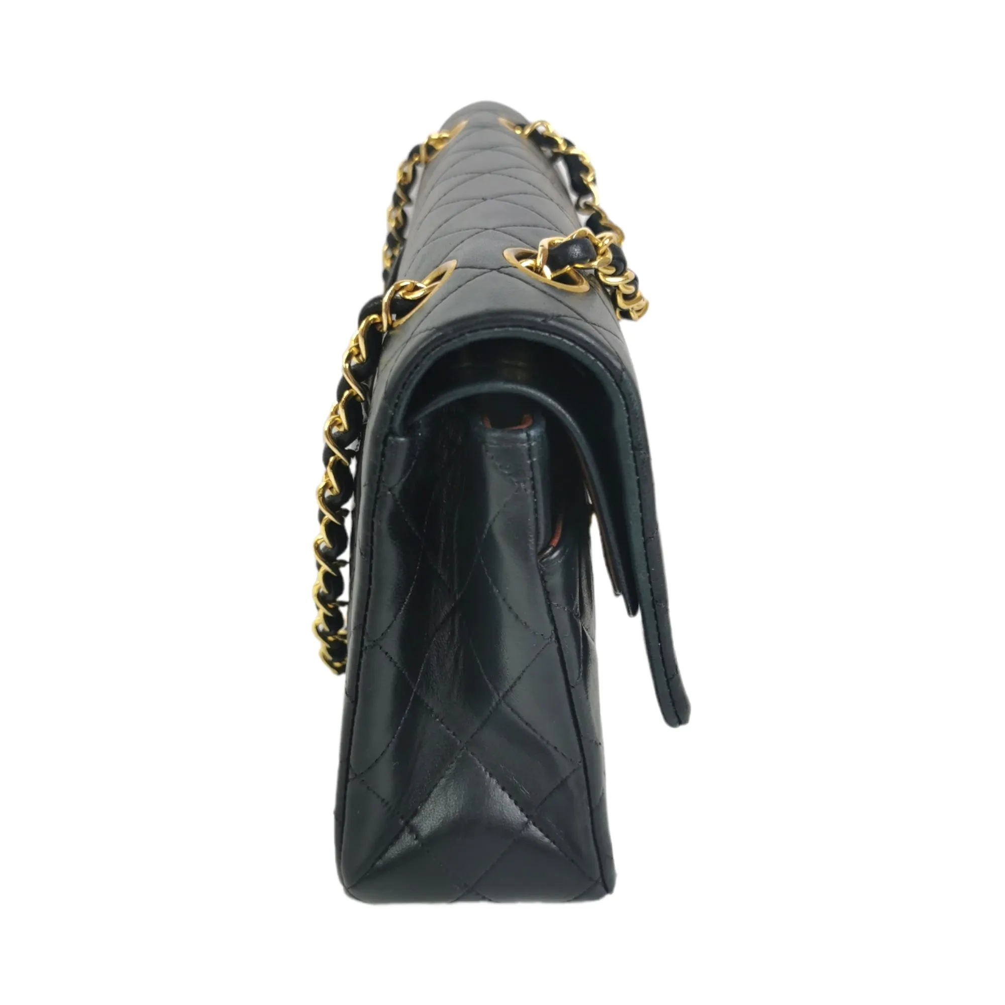 Chanel Classic Double Flap Medium Black Lambskin Gold