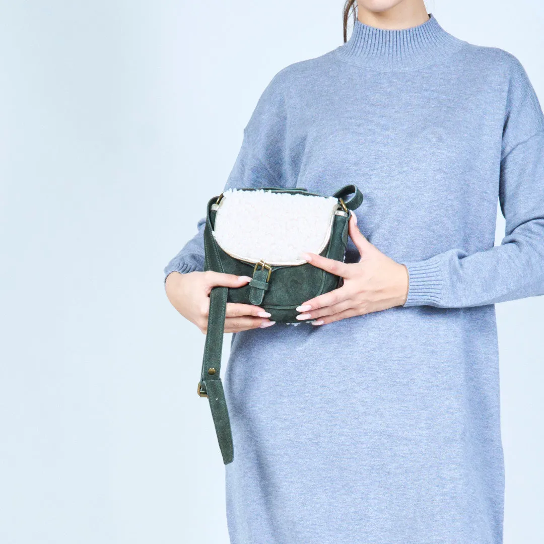Cozy shearling crossbody bag wholesale
