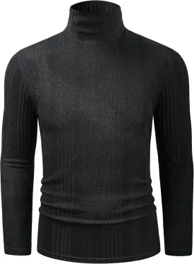 Derminpro Men's Slim Fit Soft Turtleneck Long Sleeve Pullover Lightweight T-Shirt