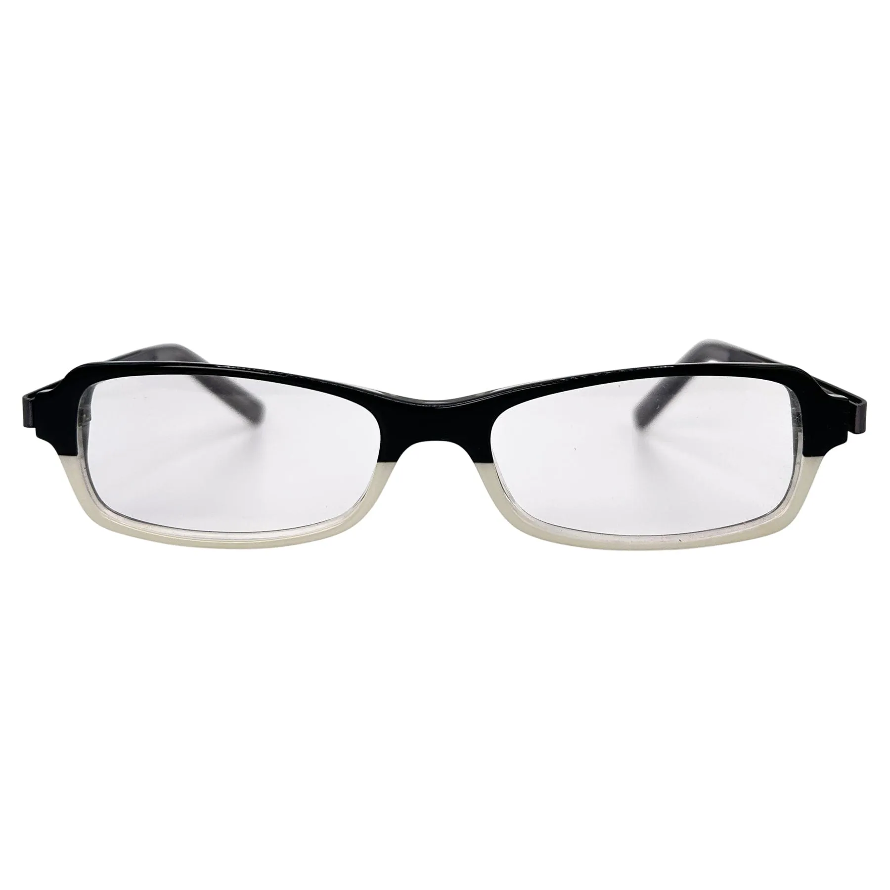 DON'T SPEAK Small Clear Rectangular 90s Vintage Glasses