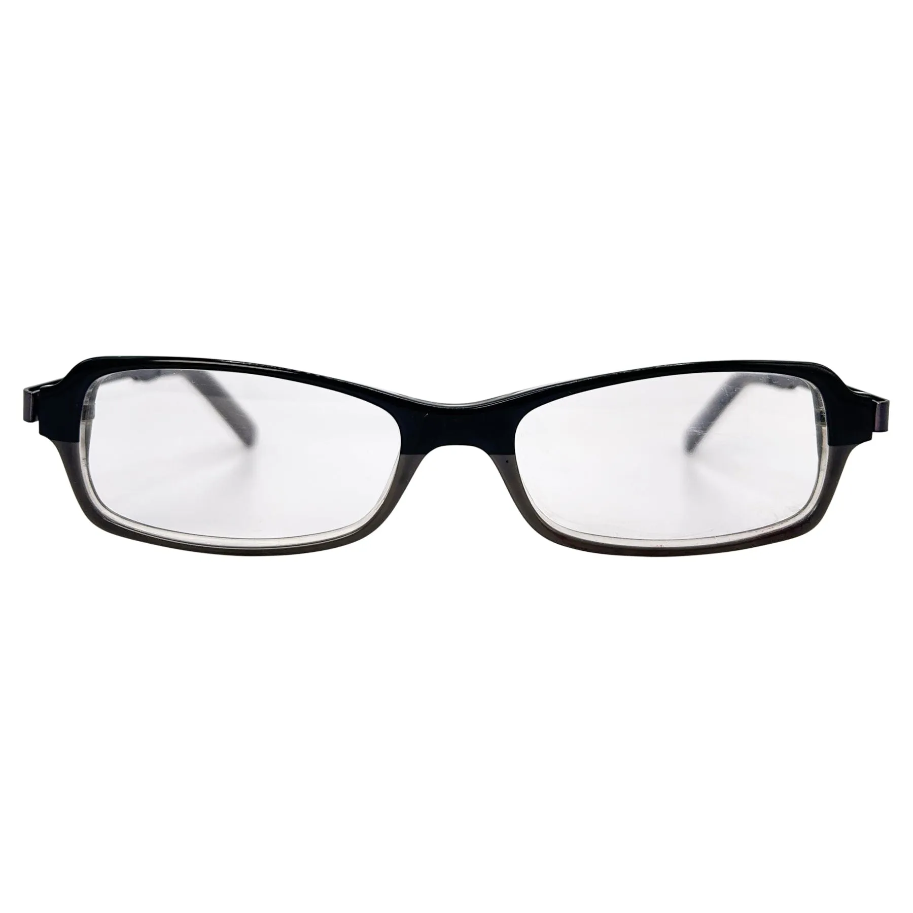 DON'T SPEAK Small Clear Rectangular 90s Vintage Glasses