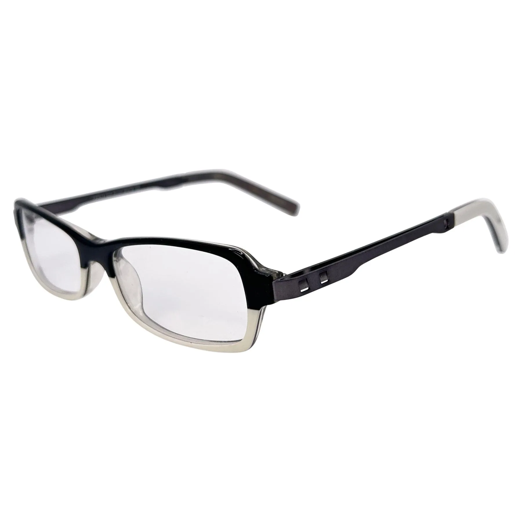 DON'T SPEAK Small Clear Rectangular 90s Vintage Glasses