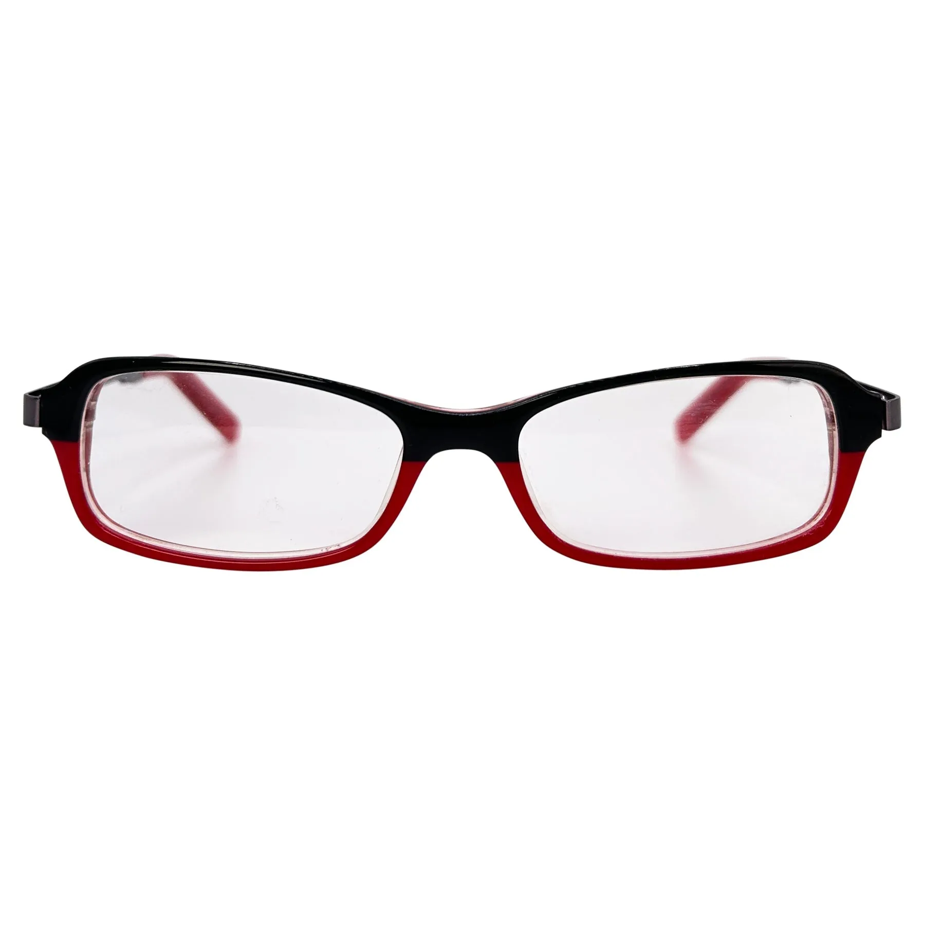 DON'T SPEAK Small Clear Rectangular 90s Vintage Glasses