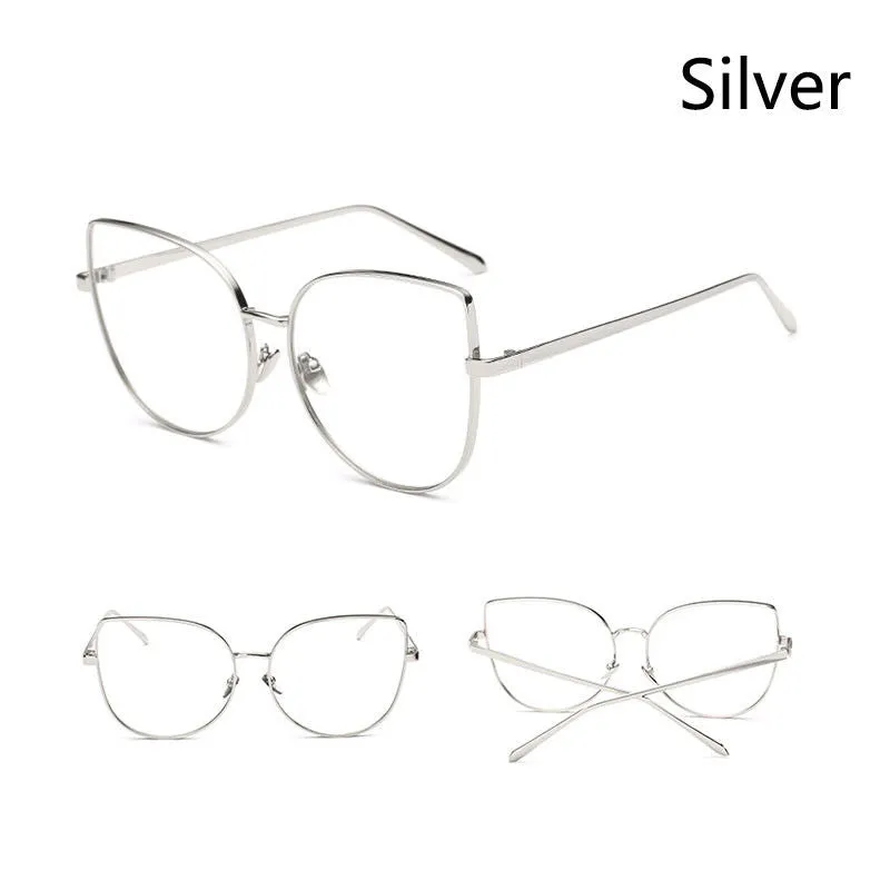 Fashionable Women's Vintage Cat Eye Clear Lens Glasses