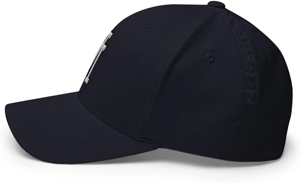 FX Upside Down LA Fitted Hat Embroidered Curved Bill Mid Crown Closed-Back Structured Los Angeles Twill Cap