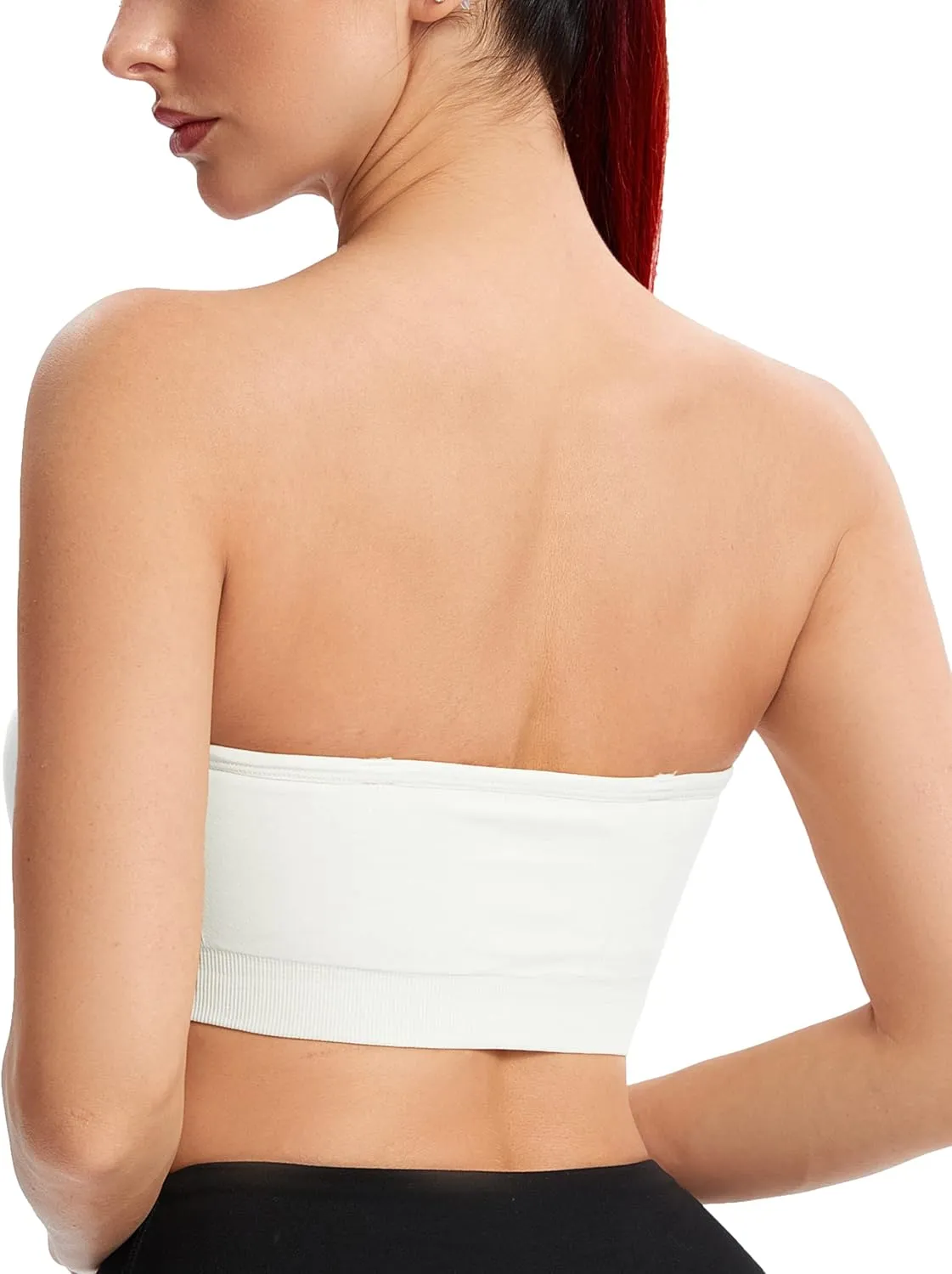Gnowann Strapless Bras for Women Non-Slip Silicone Bandeau Bralette Seamless Wireless Strapless Bra Padded Tube Top
