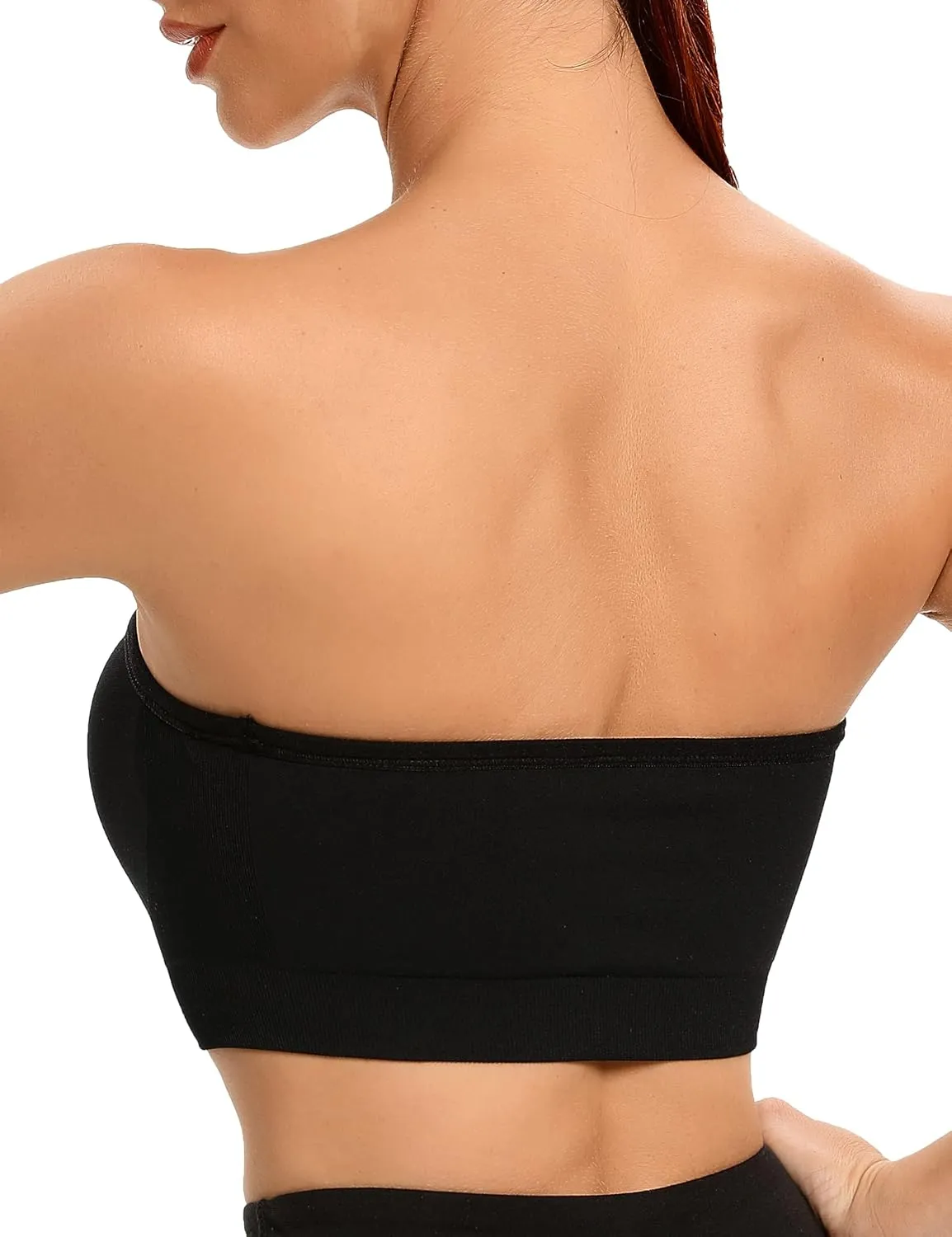 Gnowann Strapless Bras for Women Non-Slip Silicone Bandeau Bralette Seamless Wireless Strapless Bra Padded Tube Top