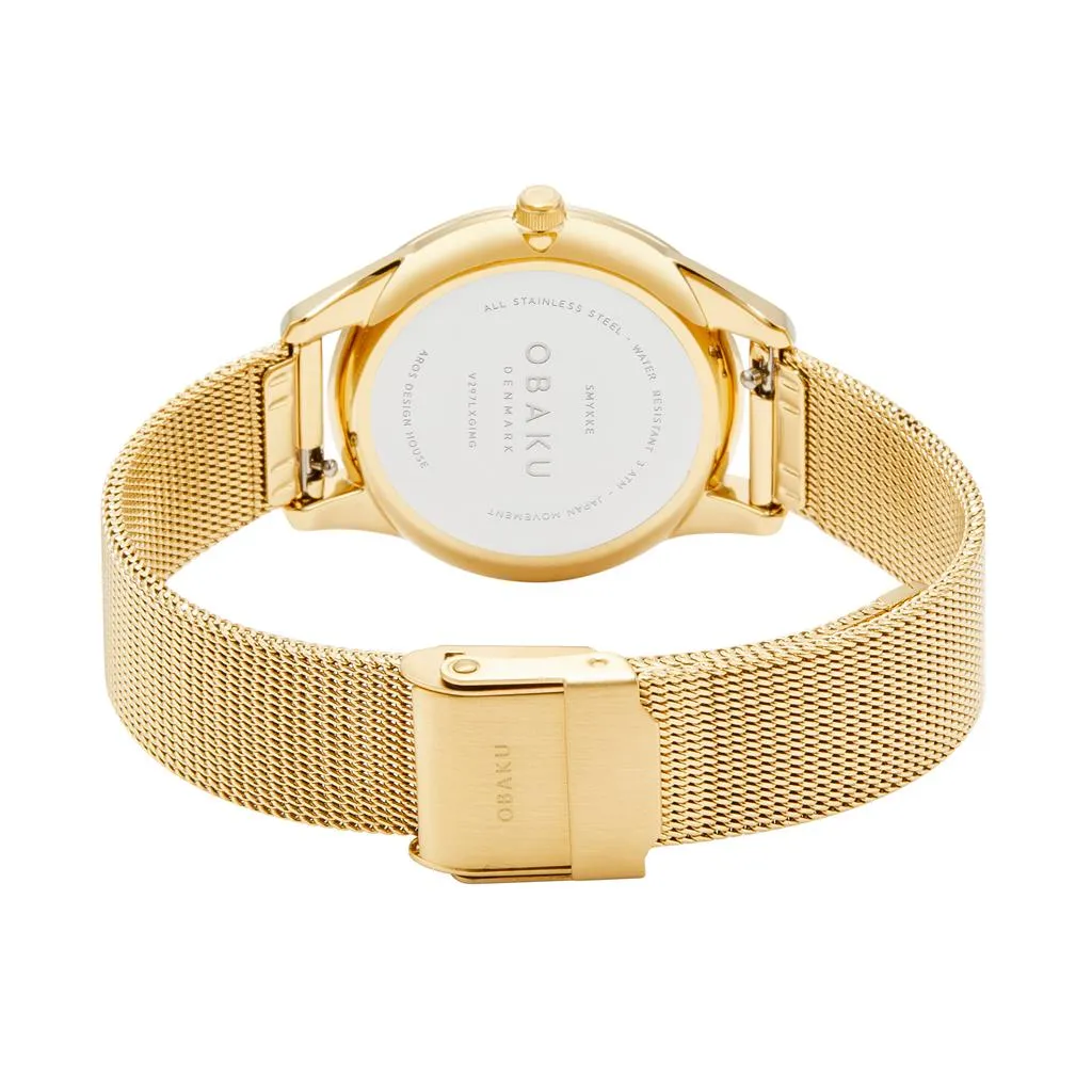 Gold Plated Smykke Gold Women's Watch by Obaku