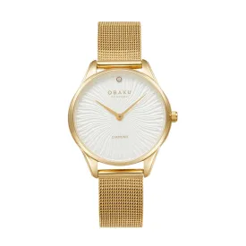 Gold Plated Smykke Gold Women's Watch by Obaku