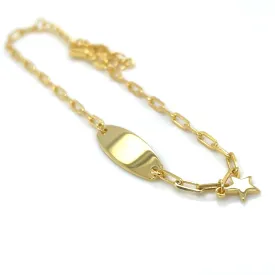 Golden Star Charm ID Bracelet