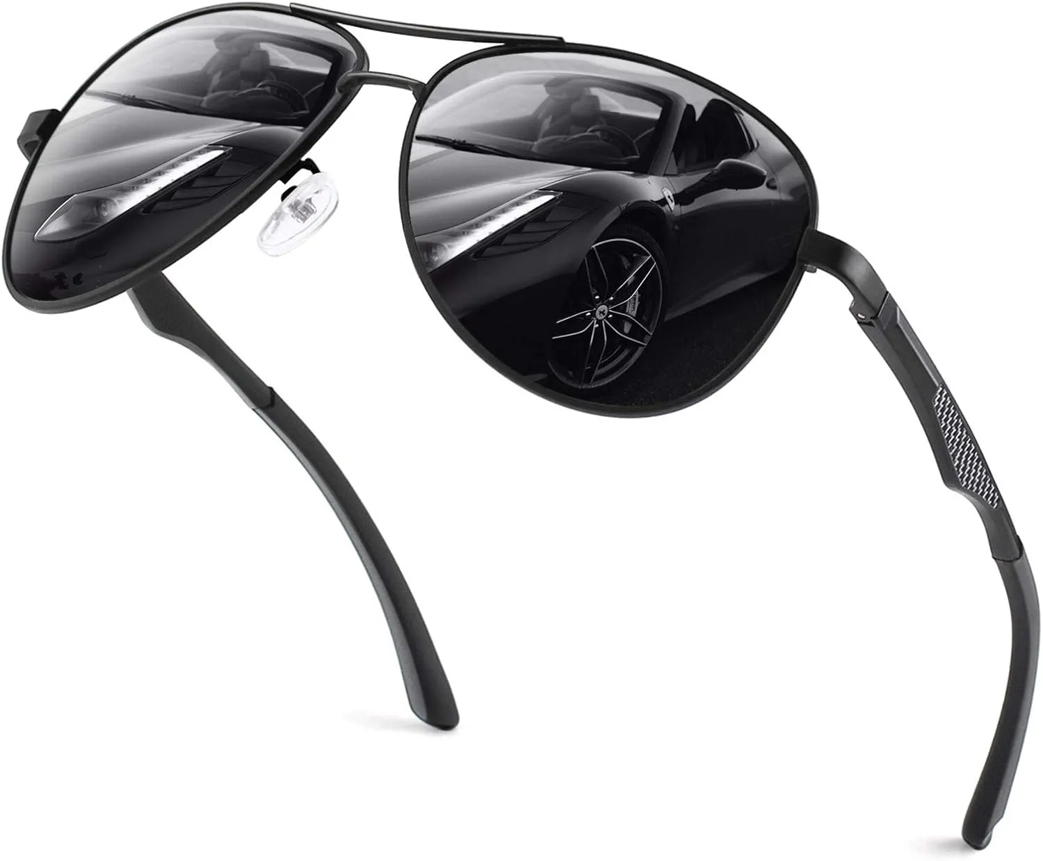 GQUEEN Classic Military Style Pilot Polarized Sunglasses Spring Hinges Al-Mg for mens womens MOS1
