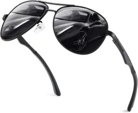 GQUEEN Classic Military Style Pilot Polarized Sunglasses Spring Hinges Al-Mg for mens womens MOS1