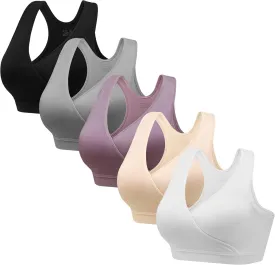 HBselect Nursing Bras for Breastfeeding, Maternity Nursing Sleep Bra Wireless Pregnancy Sleep Bralette 3/5 Pack