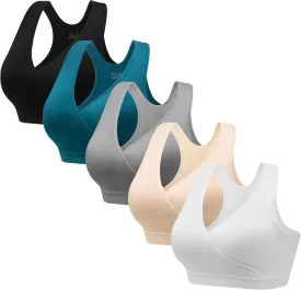 HBselect Nursing Bras for Breastfeeding, Maternity Nursing Sleep Bra Wireless Pregnancy Sleep Bralette 3/5 Pack