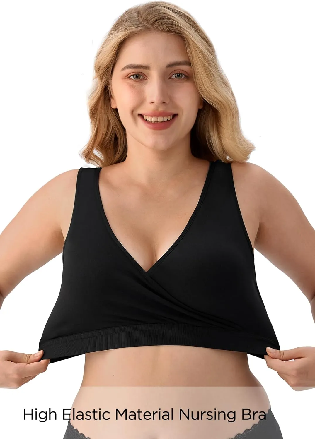 HBselect Nursing Bras for Breastfeeding, Maternity Nursing Sleep Bra Wireless Pregnancy Sleep Bralette 3/5 Pack