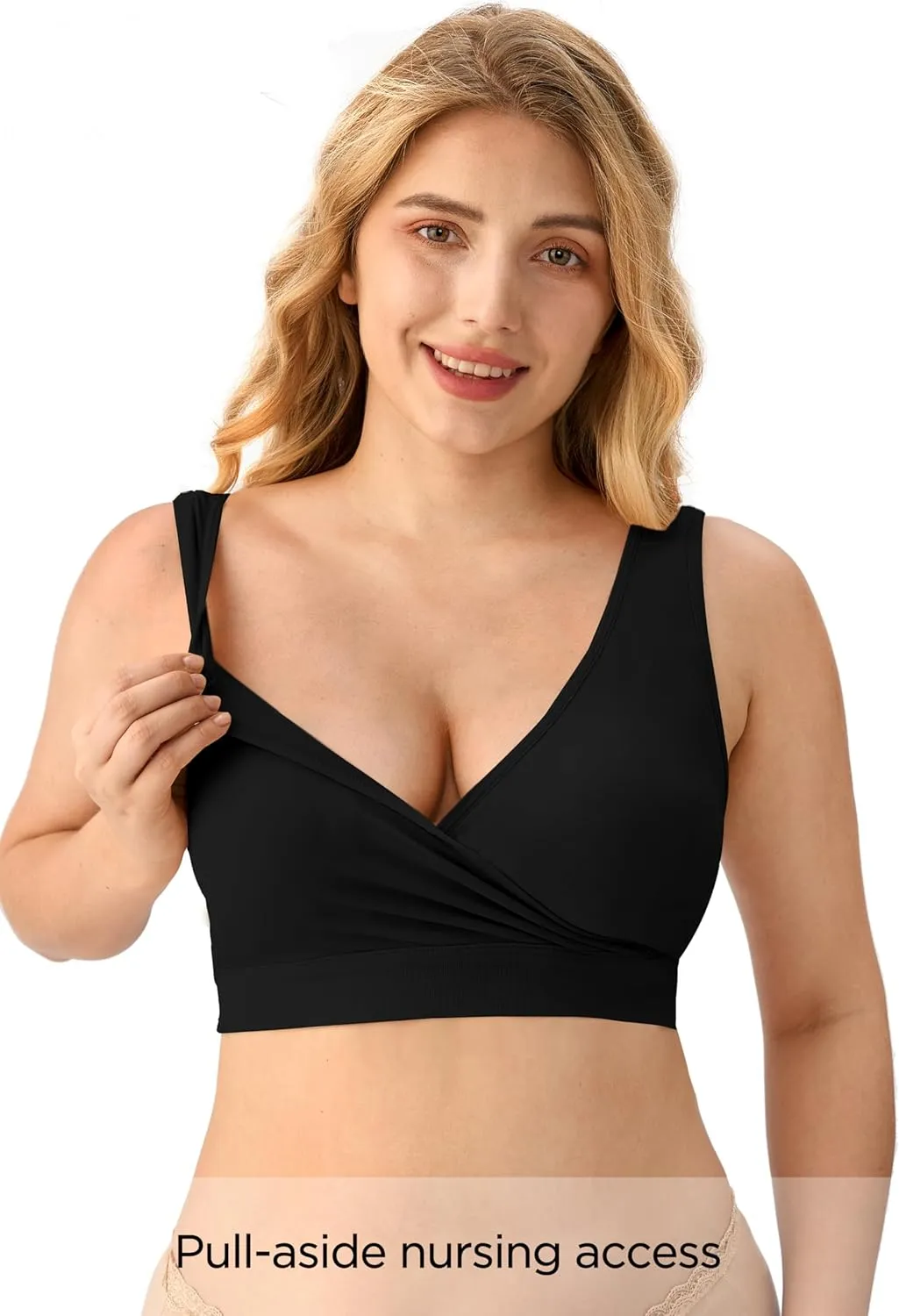 HBselect Nursing Bras for Breastfeeding, Maternity Nursing Sleep Bra Wireless Pregnancy Sleep Bralette 3/5 Pack