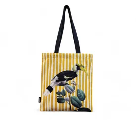 House of Omaya Printed Hornbill bird Canvas design Tote Bag 34X36 cm.