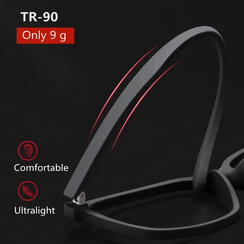 Kocolior Unisex Full Rim Square Tr 90 Hyperopic Reading Glasses 98007