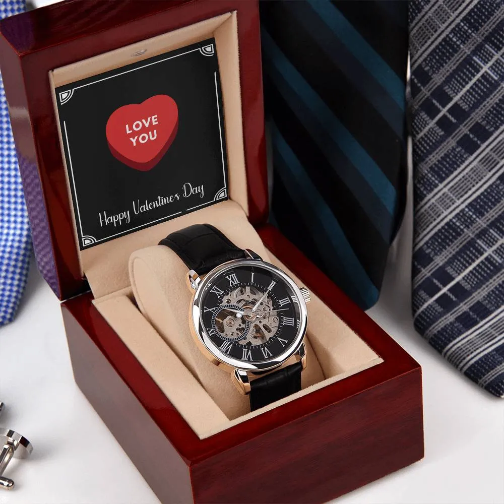 Love You Openwork Watch For Husband or Boyfriend