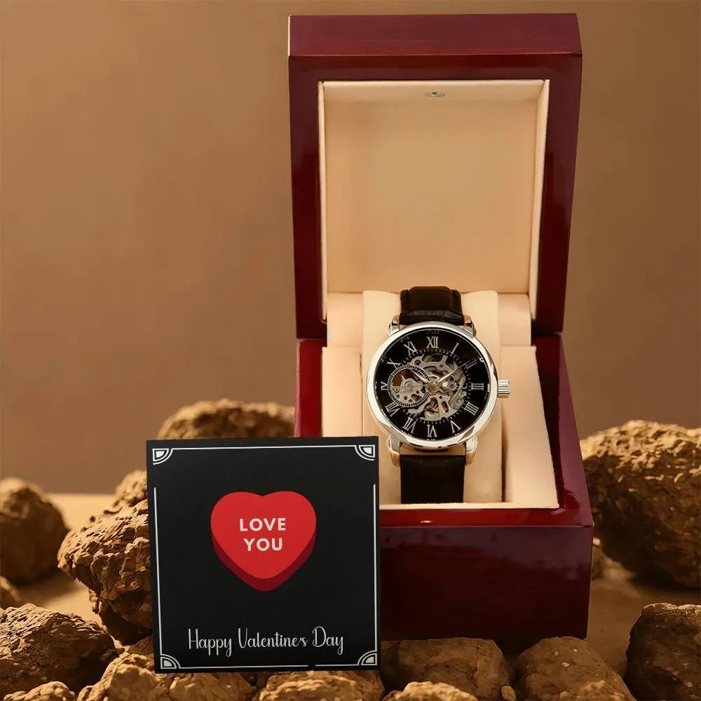 Love You Openwork Watch For Husband or Boyfriend