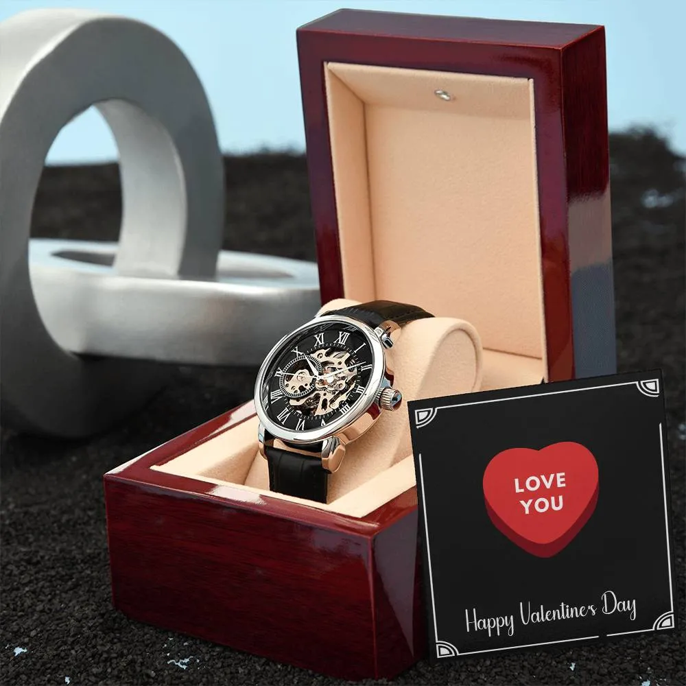 Love You Openwork Watch For Husband or Boyfriend