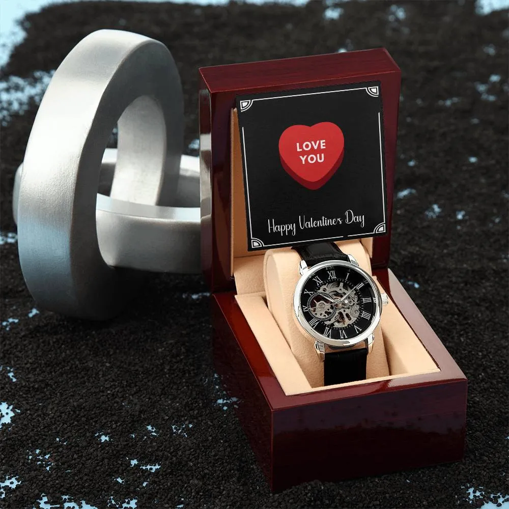 Love You Openwork Watch For Husband or Boyfriend
