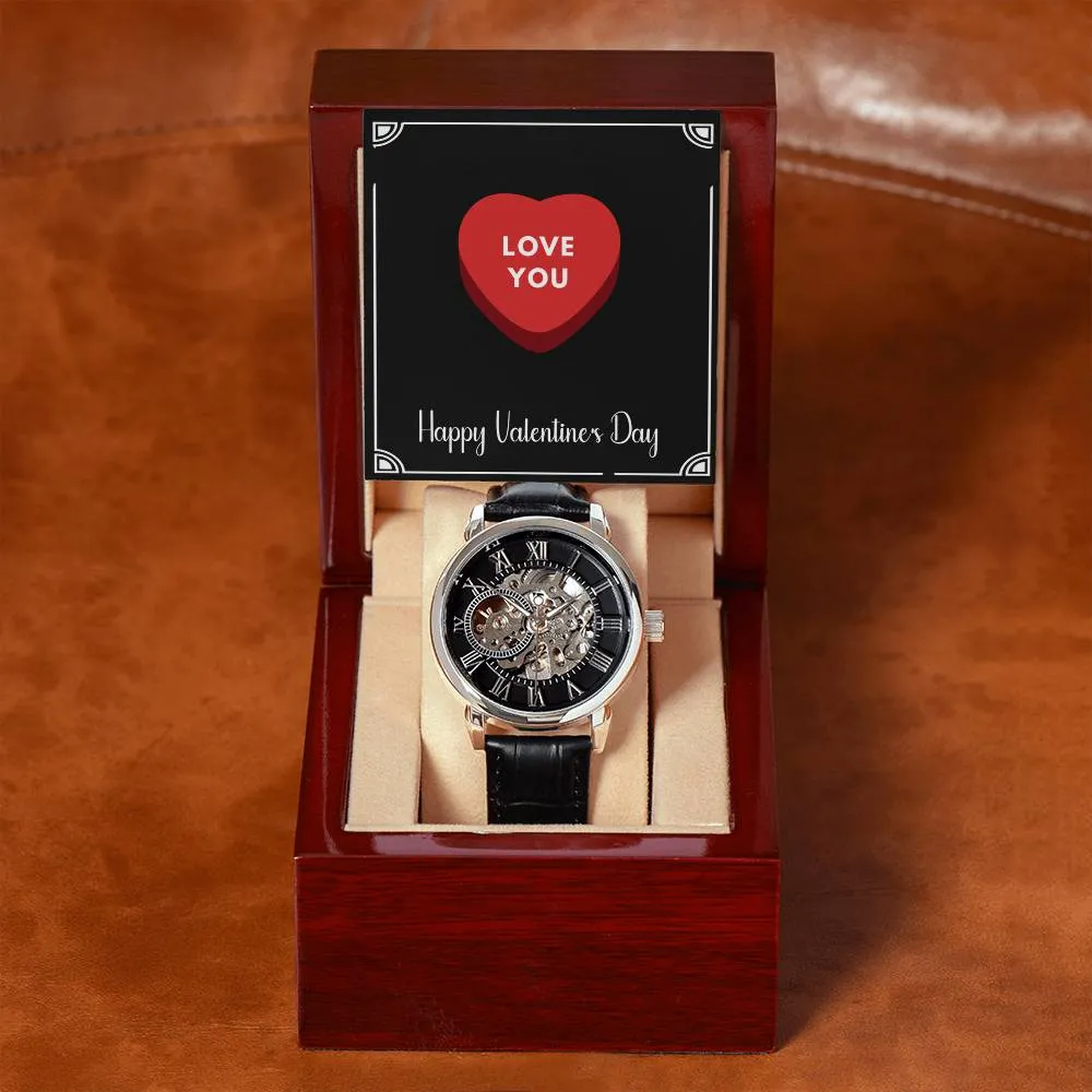 Love You Openwork Watch For Husband or Boyfriend