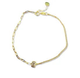 LVNA Signatures 0.30ct Radiant Cut Solitaire Bezel Diamond Bracelet 18kt