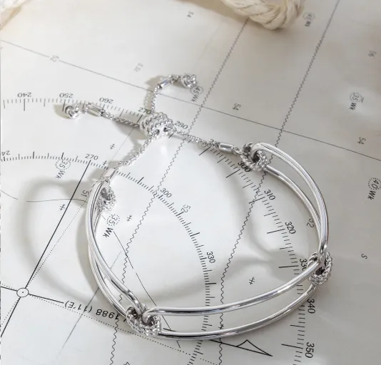 Marina Rope Bar Link Toggle Bracelet