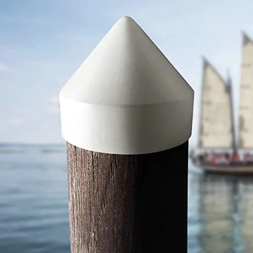 Marine Dock Coned Piling Cap,100% Polyethylene Material, Lasts 10  Years