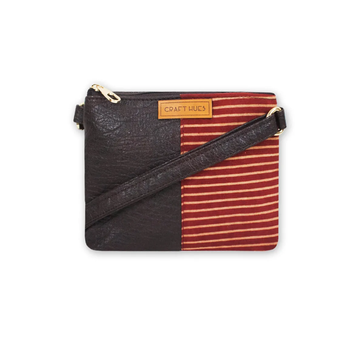 Maroon Lines Mobile Sling Bag
