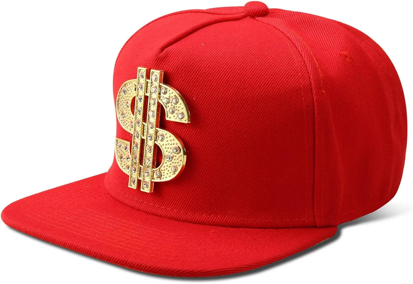 Men's Hip-hop Flat top Brimmed hat, Dollar Sign hat, Faux Leather Brim Hip-hop Baseball Cap