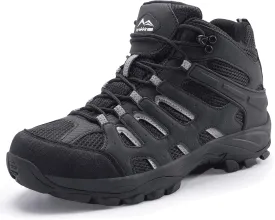 Men's Waterproof Slip Resistant Hiking Boots Outdoor Trail Trekking Camping Casual Walking Hunting Shoes Mountain Travel Mid Ankle Lace up