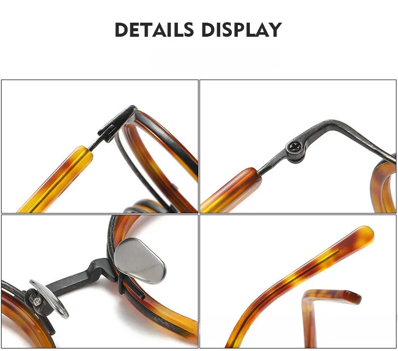 Mika Titanium Vintage Round Eyeglasses Frame